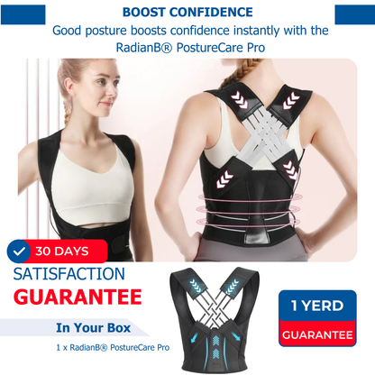 RadianB® PostureCare Pro - Shoulder Support and Back Posture Corrector Belt