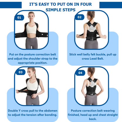 RadianB® PostureCare Pro - Shoulder Support and Back Posture Corrector Belt